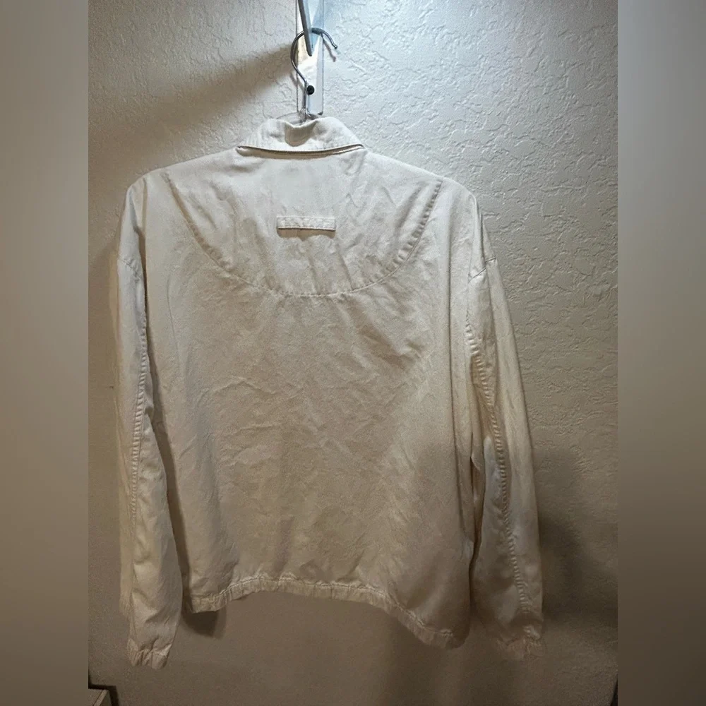 ⛵️Banana Republic vintage off white/ Light Tan Jacket embroidered logo(M)GUC…